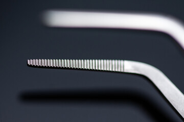 Dental tweezers Stainless steel tool, detail