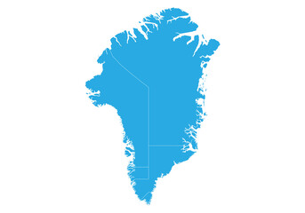 greenland map. High detailed blue map of greenland on PNG transparent background. © peacehunter