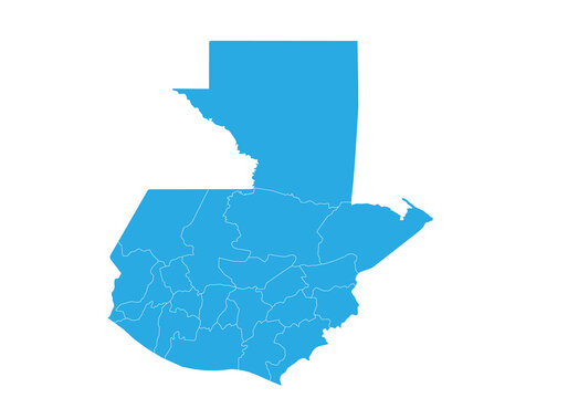 guatemala map. High detailed blue map of guatemala on PNG transparent background.