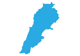 Obraz premium lebanon map. High detailed blue map of lebanon on PNG transparent background.