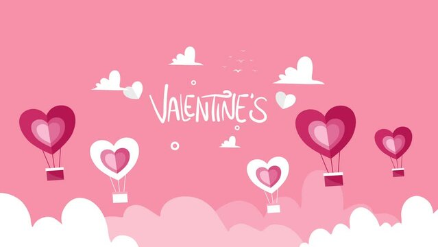 valentines day illustration animation motion background design for romantic couple in valentines day