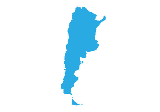 argentina map. High detailed blue map of  on PNG transparent background.