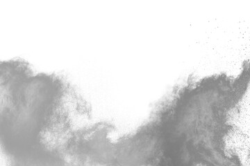 Freeze motion of black powder exploding or throwing black powder.