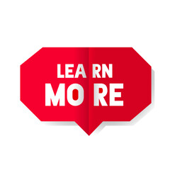 Learn more icon, button, vector illustration red symbol banner design.
