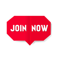 Join now label. Vector illustration red label join now.