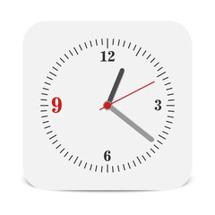 White square alarm clock for graphic design is file png