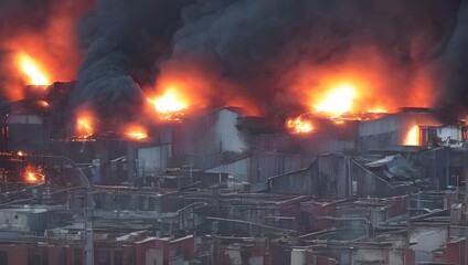 工場火事　イメージ
