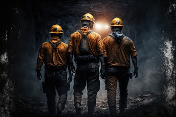 group of mine workers