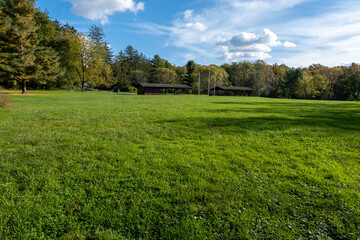big meadow in the reservation in the early fall