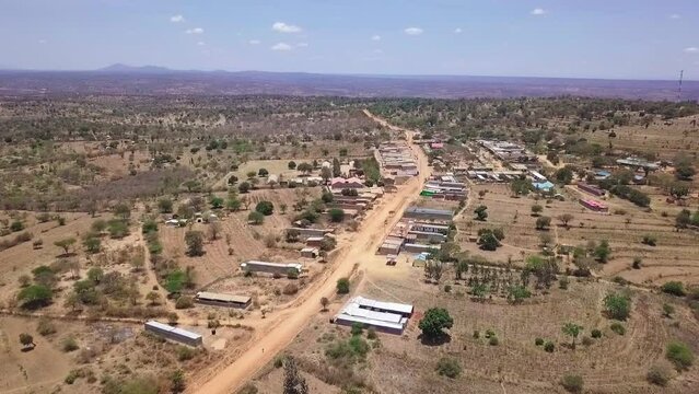 Aerial shot of a Semi-Arid Africa