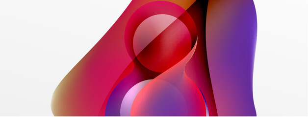 Fluid abstract background, round shapes and circle flowing design for wallpaper, banner, background or landing