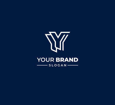 YY letter logo design template elements. Modern abstract digital alphabet letter logo. Vector illustration.