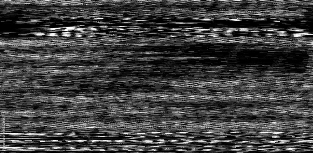 Poster black and white static noise of a tv screen. glitched and distorted background.
