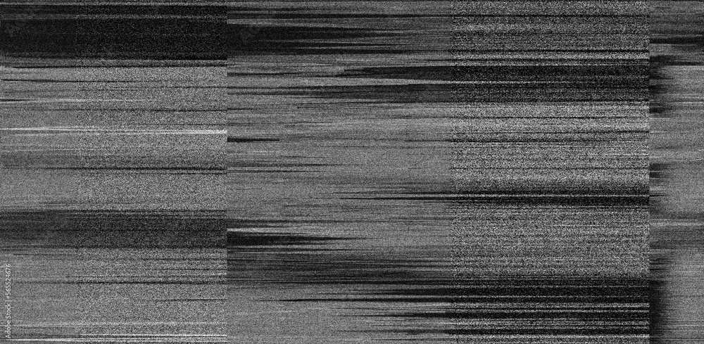 Aufkleber black and white static noise of a tv screen. glitched and distorted background.