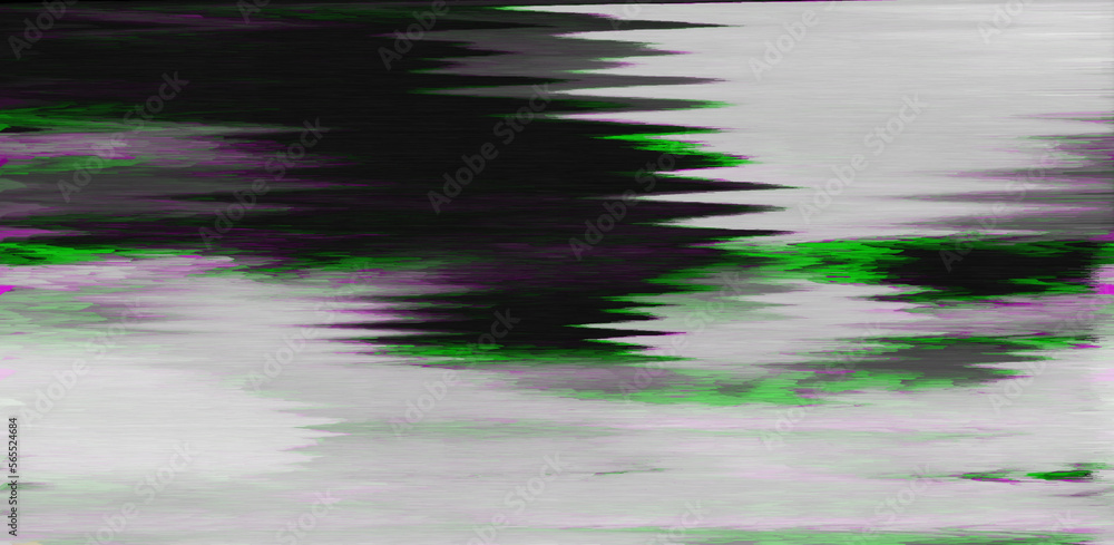 Poster black and white static noise of a tv screen. glitched and distorted background.