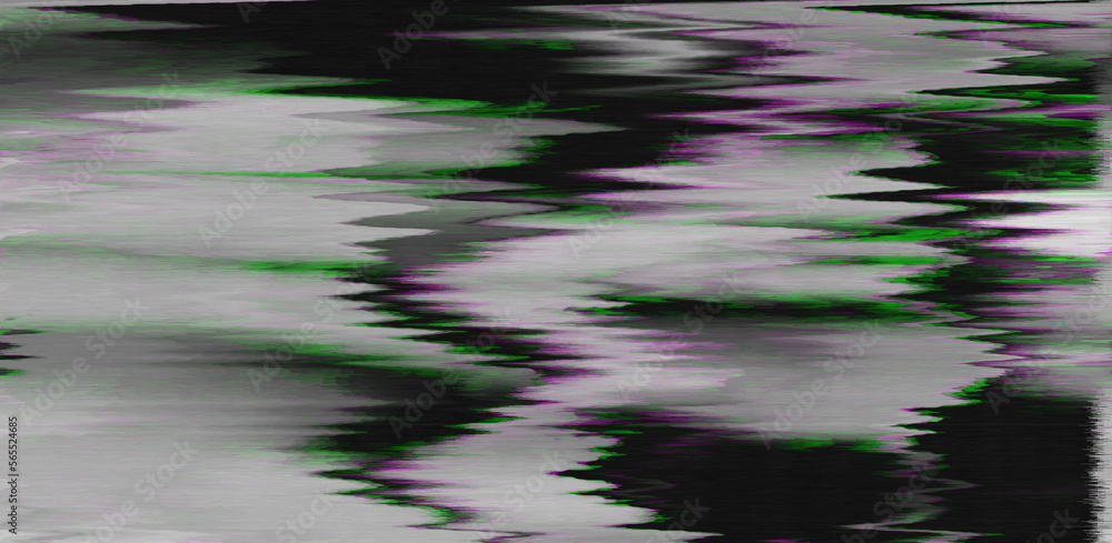 Poster black and white static noise of a tv screen. glitched and distorted background.