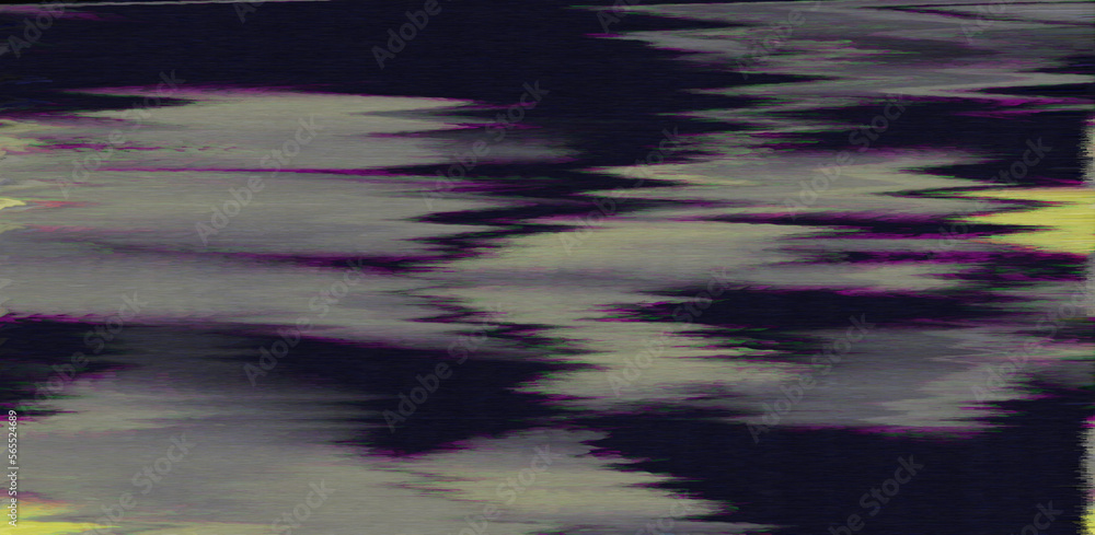 Poster Black and white static noise of a TV screen. Glitched and distorted background.