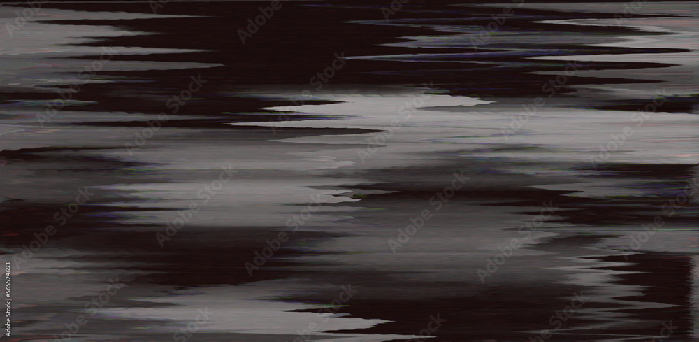 Poster Black and white static noise of a TV screen. Glitched and distorted background.