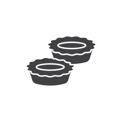 Egg tart vector icon. filled flat sign for mobile concept and web design. Chinese egg tarts