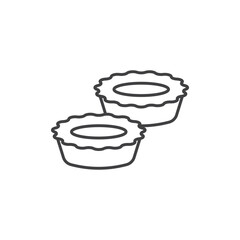 Egg tart vector icon. line sign for mobile concept and web design. Chinese egg tarts