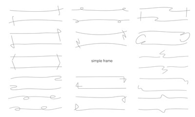 手書きの装飾フレームセット/タイトル/見出し/ふきだし