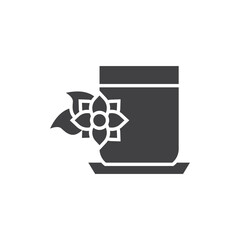 Jasmine flower tea vector icon. filled flat sign for mobile concept and web design.