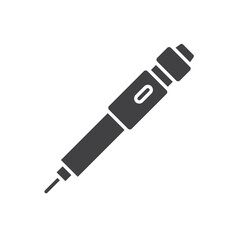 Insulin injection pen glyph icon. linear style sign for mobile concept and web design.