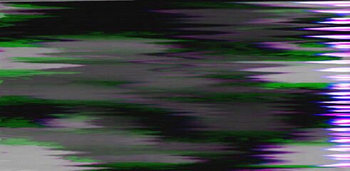 Black and white static noise of a TV screen. Glitched and distorted background.