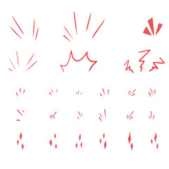 Vector set of hand-drawn cute cartoony expression sign doodle line strokeemoticon effects design elements, cartoon character emotion symbols,