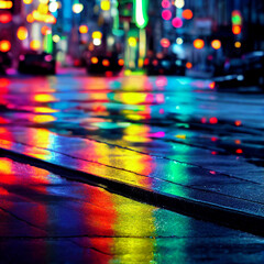Night city created with Generative AI technology