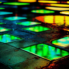 Night city created with Generative AI technology