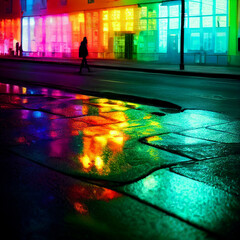 Night city created with Generative AI technology