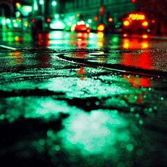 Night city created with Generative AI technology