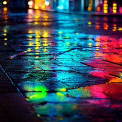 Night city created with Generative AI technology