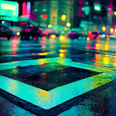 Night city created with Generative AI technology