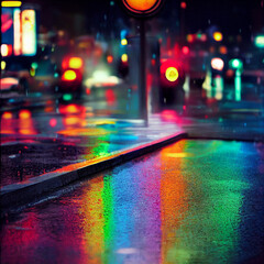Night city created with Generative AI technology