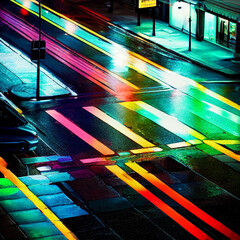 Night city created with Generative AI technology