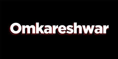 Omkareshwar (lord Shiva) jyotirlinga typography. Omkareshwar lettering.