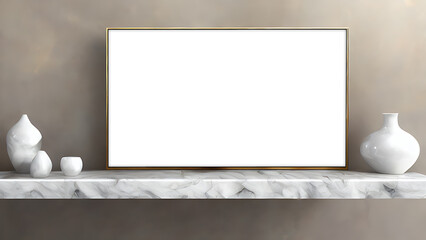 Painting Mock up interior wall art marble design with marble painting abstract