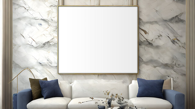 Painting Mock up interior wall art marble design with marble painting abstract