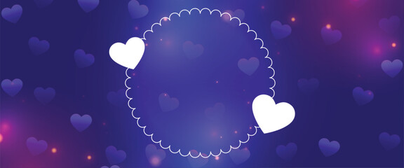 paper cut style lovely hearts banner with text space for valentines