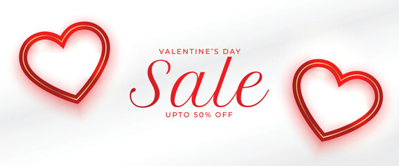 happy valentines day event sale banner with couple hearts