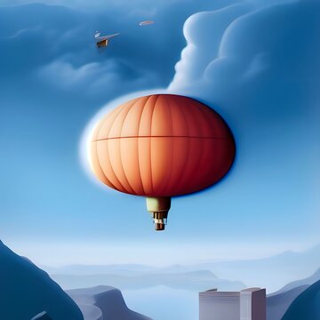 hot air balloon flying in the sky, grenative AI, AI, illustration ai image. 