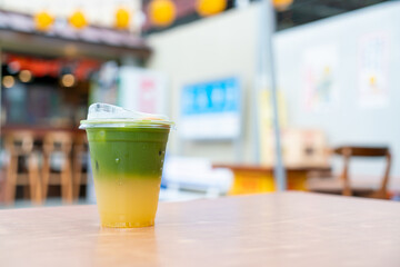 matcha green tea with yuzu soda