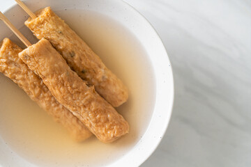 Odeng - Korean fish cake skewer in soup