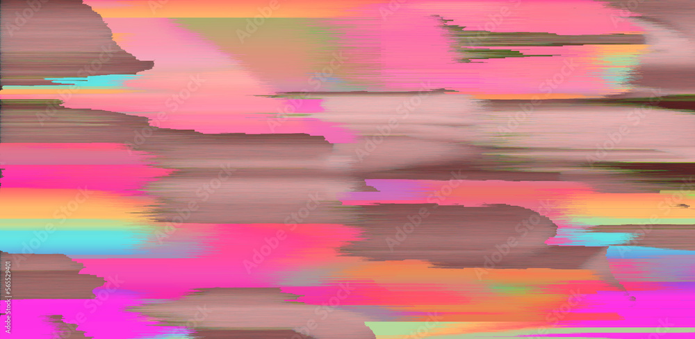 Aufkleber digital background of pixel noise with holographic rainbow streaks. lo-fi illustration of a broken t