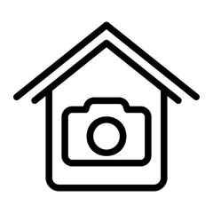 cctv camera line icon