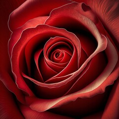 Beautiful Red Rose in Close-Up (generative AI)