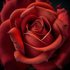 Beautiful Red Rose in Close-Up (generative AI)