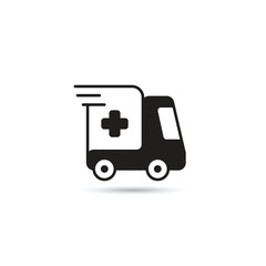 ambulance car icon on white background